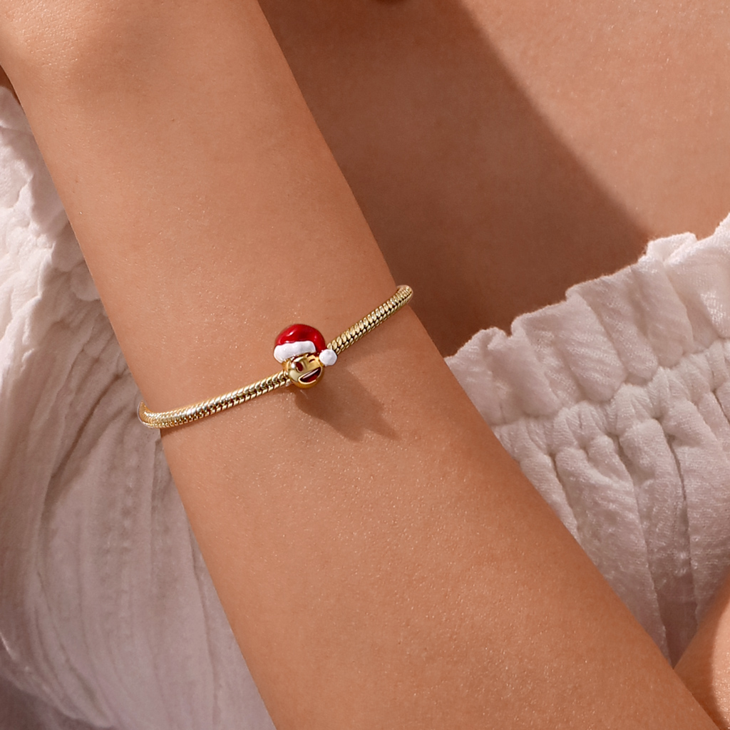 emoji Santa Hat Smiley Face Charm image number 4