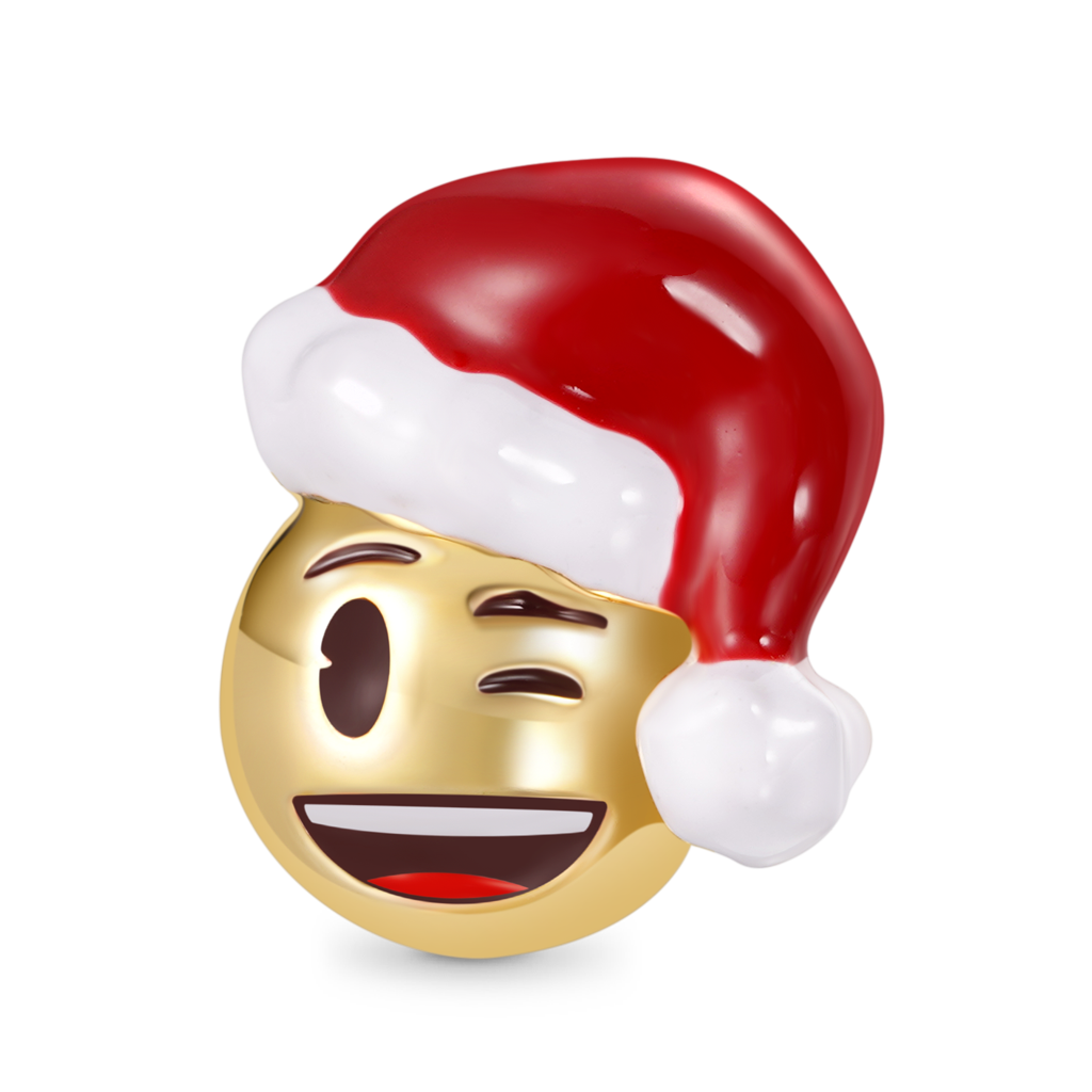 emoji Santa Hat Smiley Face Charm image number 0