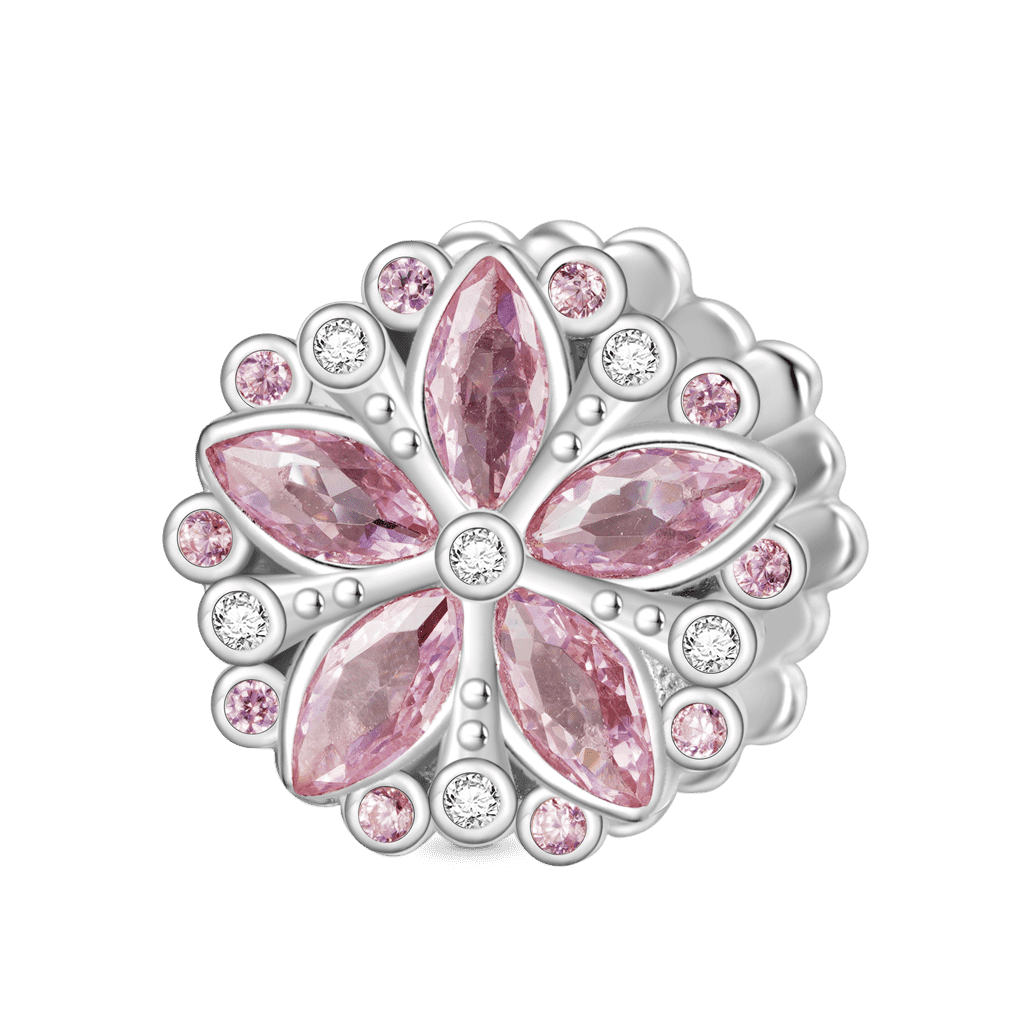Pink Gemstone Flower Charm image number 0