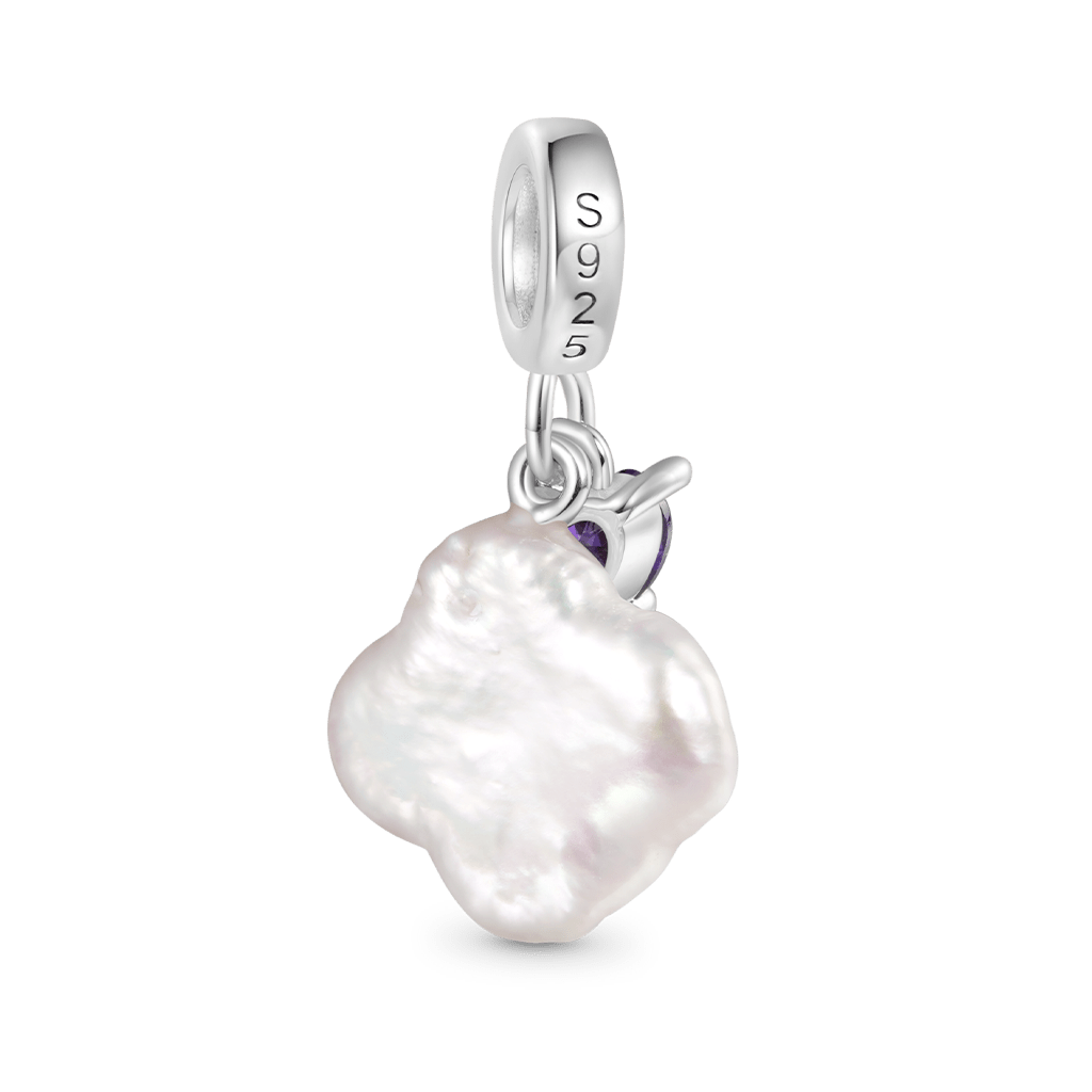 Four-leaf Clover Pearl Birthstone Pendant image number 2