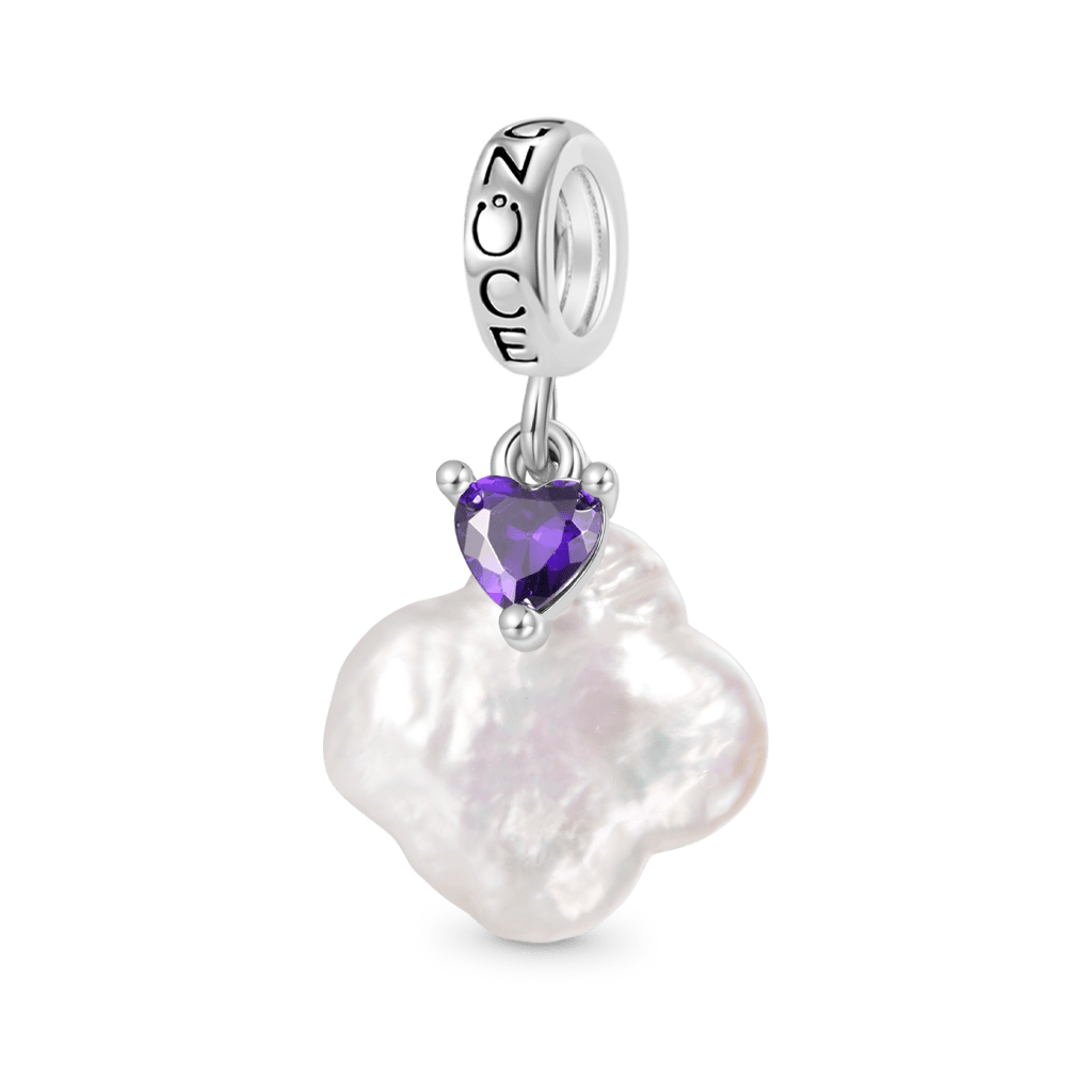 Four-leaf Clover Pearl Birthstone Pendant image number 1