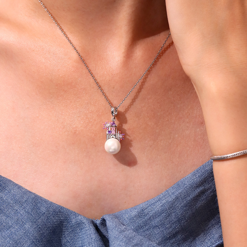White Pearl Castle Pendant image number 4