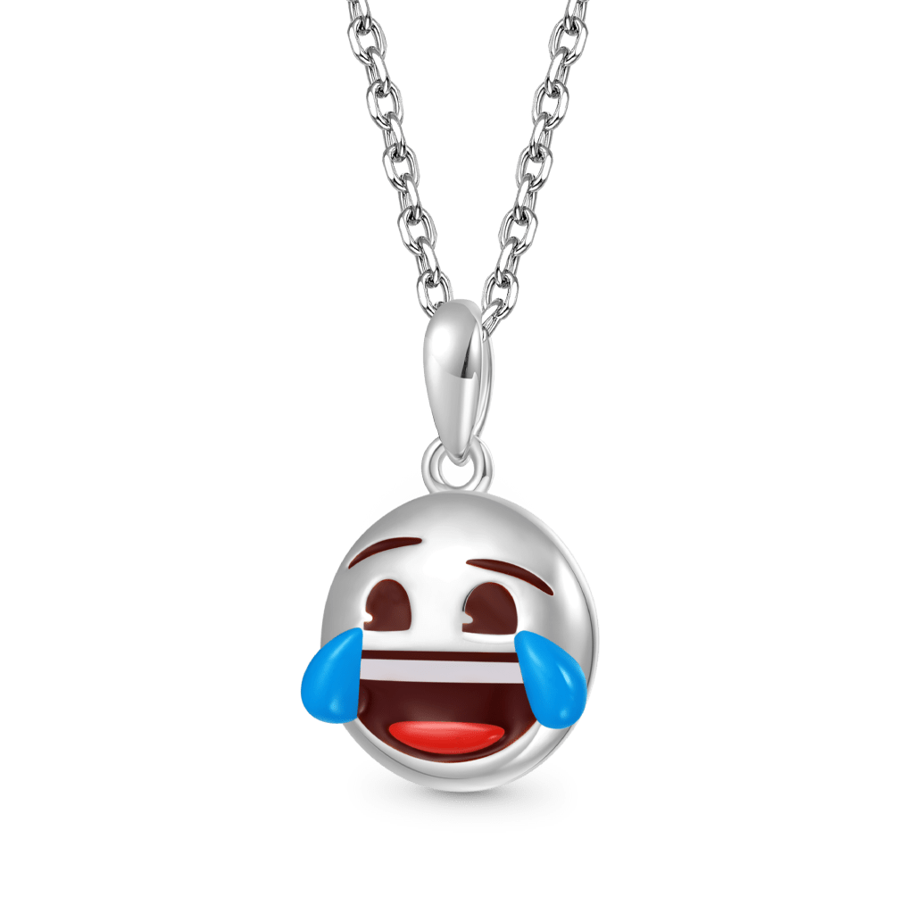 emoji Laughing with Tears Face Necklace image number 0