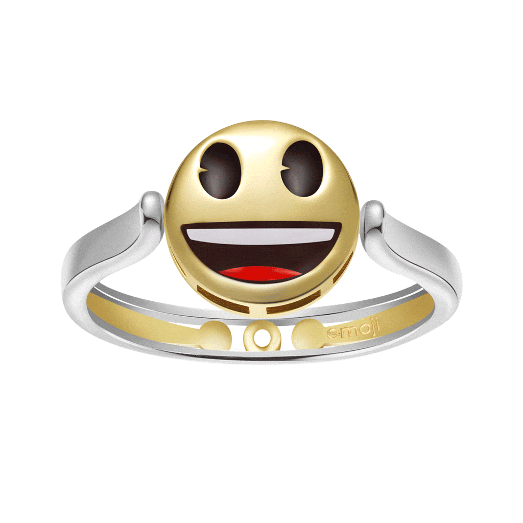 emoji Smiling Face Reversible to Sad Face Ring image number 0