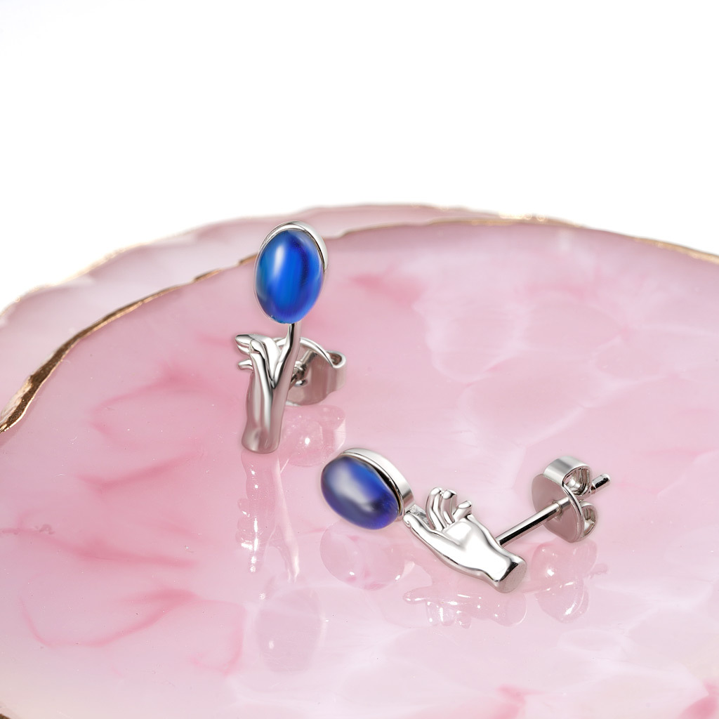 Hand of God Mood Stud Earrings image number 2