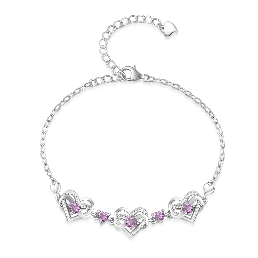 Heart Birthstone Bracelet image number 0