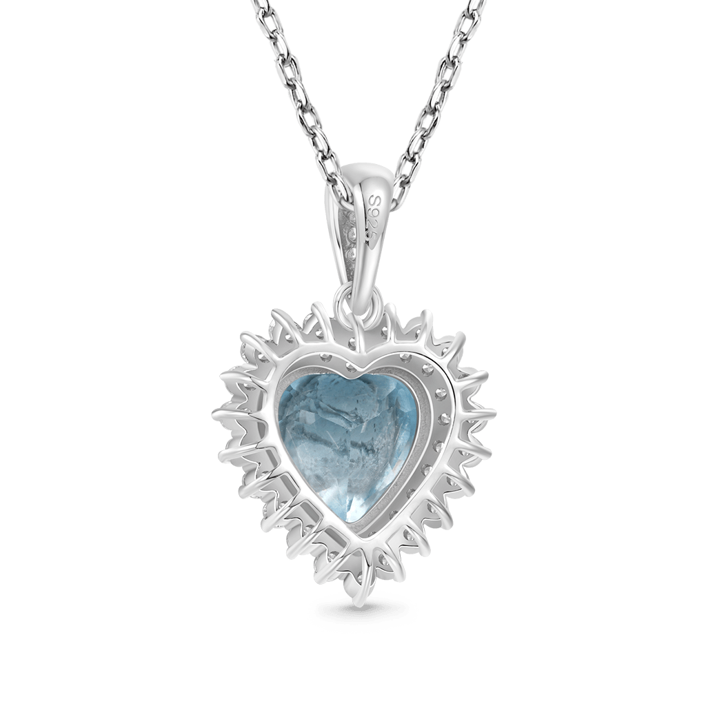 Blue Topaz Heart Necklace image number 2