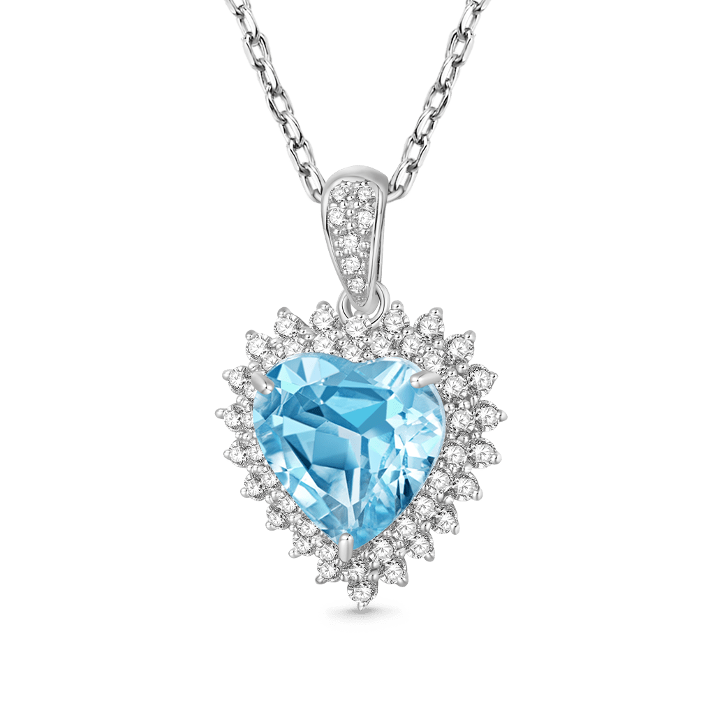 Blue Topaz Heart Necklace image number 0