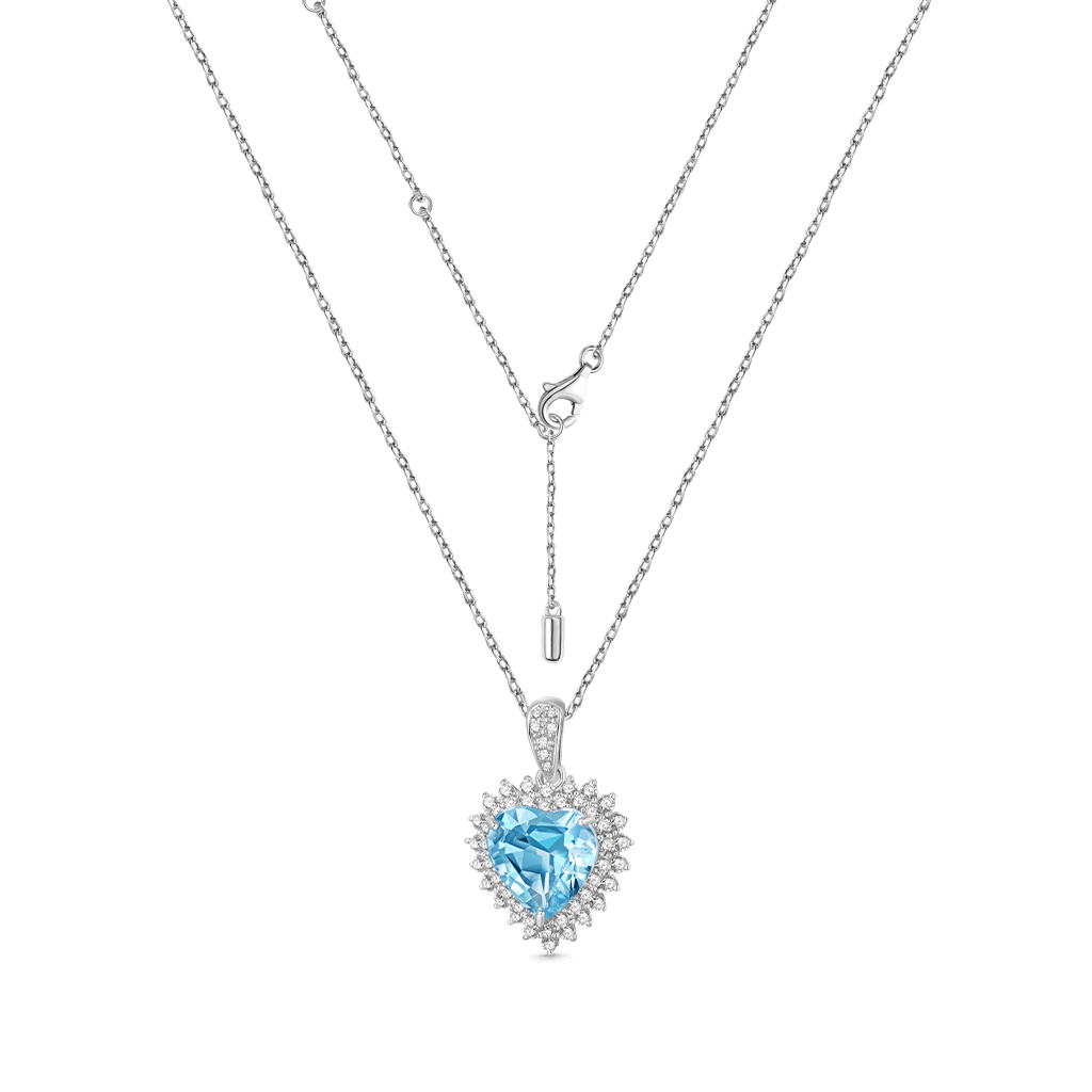 Blue Topaz Heart Necklace image number 1