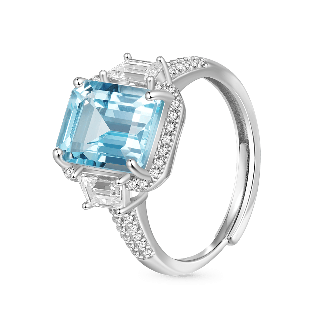 Blue Topaz Promise Rings image number 1