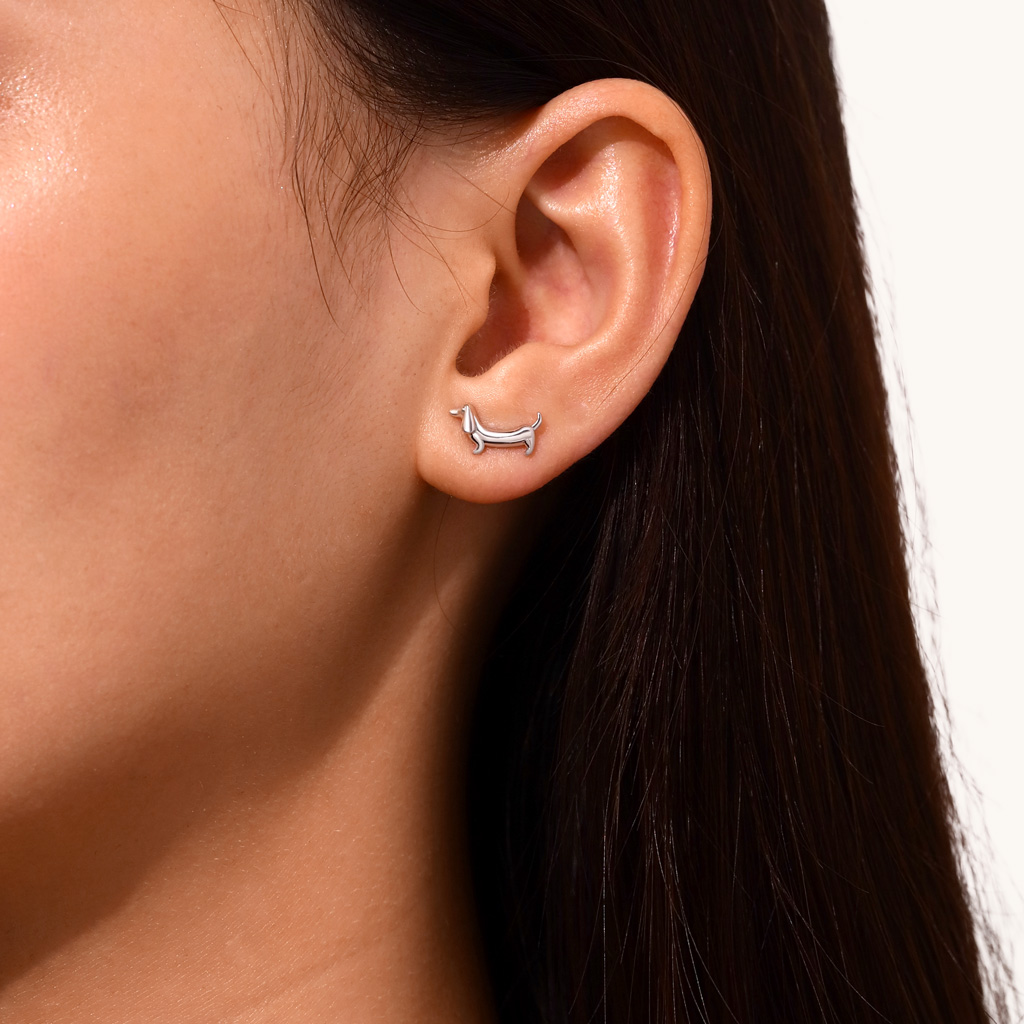 Dachshund Dog Stud Earrings image number 3