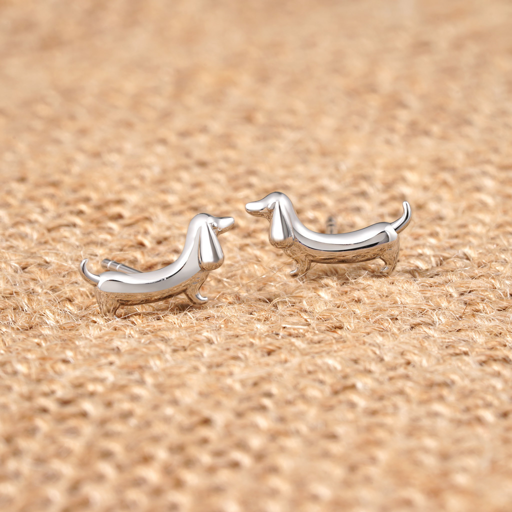 Dachshund Dog Stud Earrings image number 2