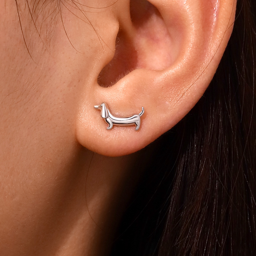 Dachshund Dog Stud Earrings image number 4