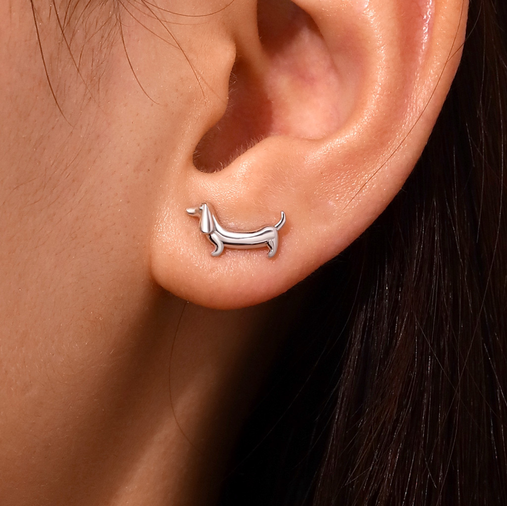 Dachshund Dog Stud Earrings image number 4