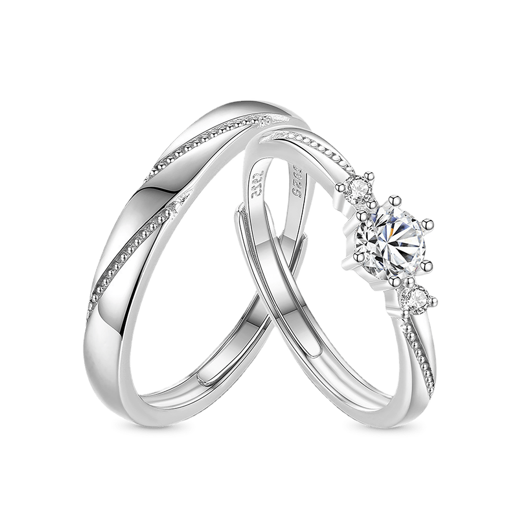 'Love At First Sight' Adjustable Diamond Couple Rings image number 0