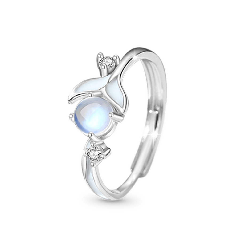 Glowing Band Moonstone Couple Rings image number 3
