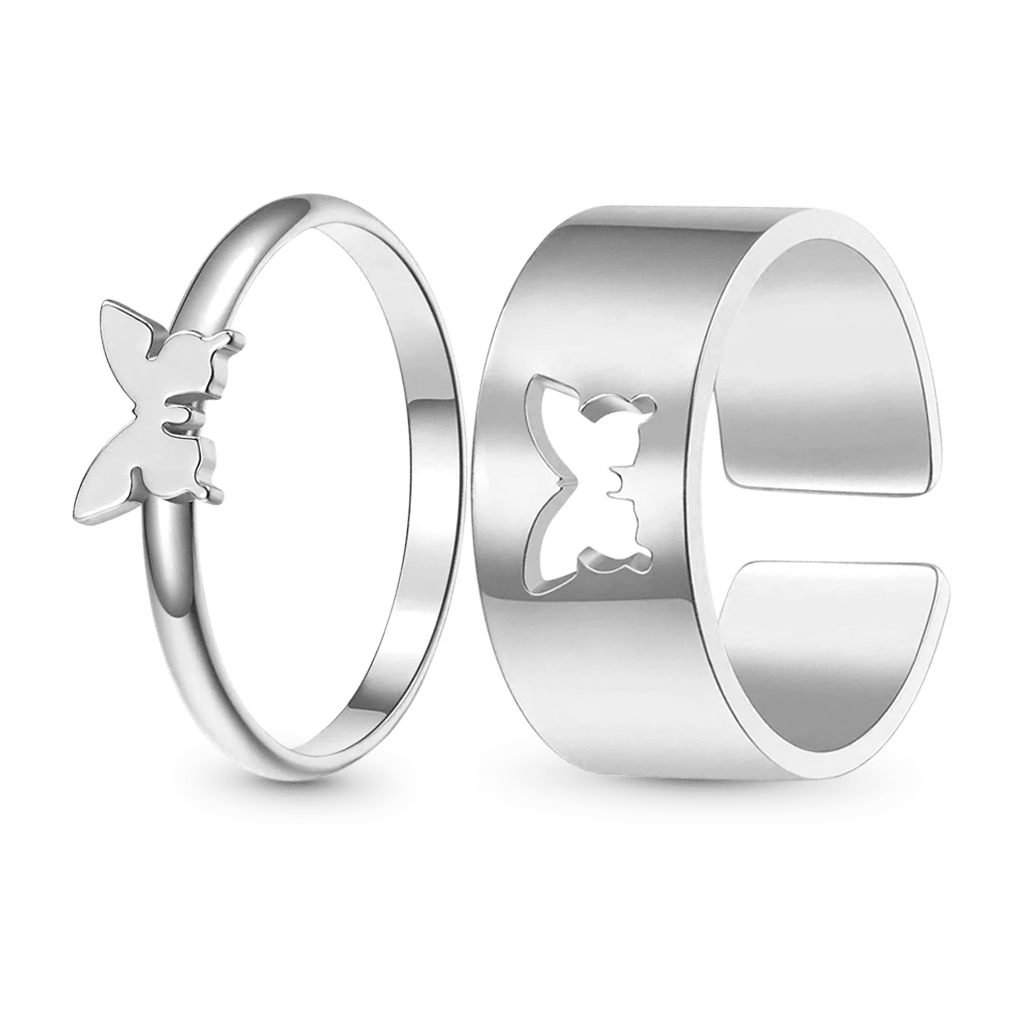 Butterfly Adjustable Couple Rings image number 0