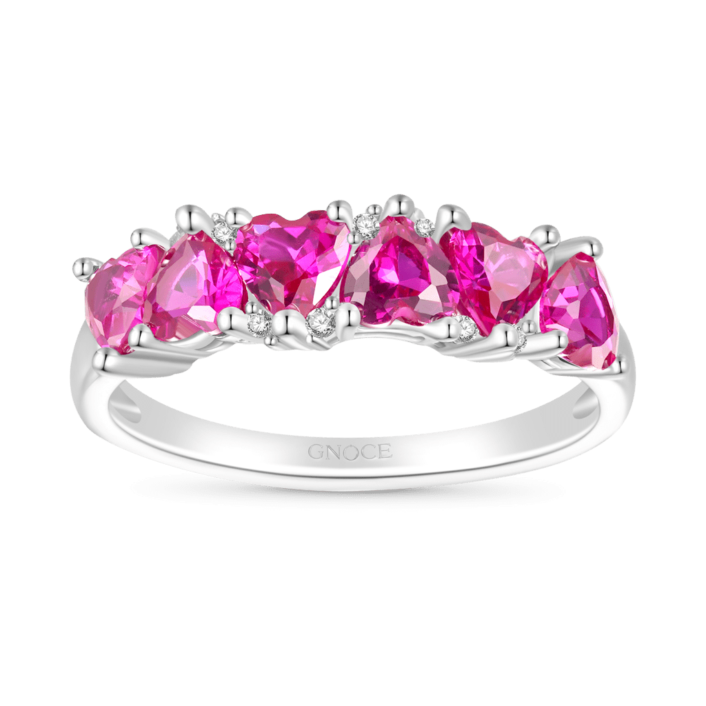 Heart Shape Pink Band Ring image number 0