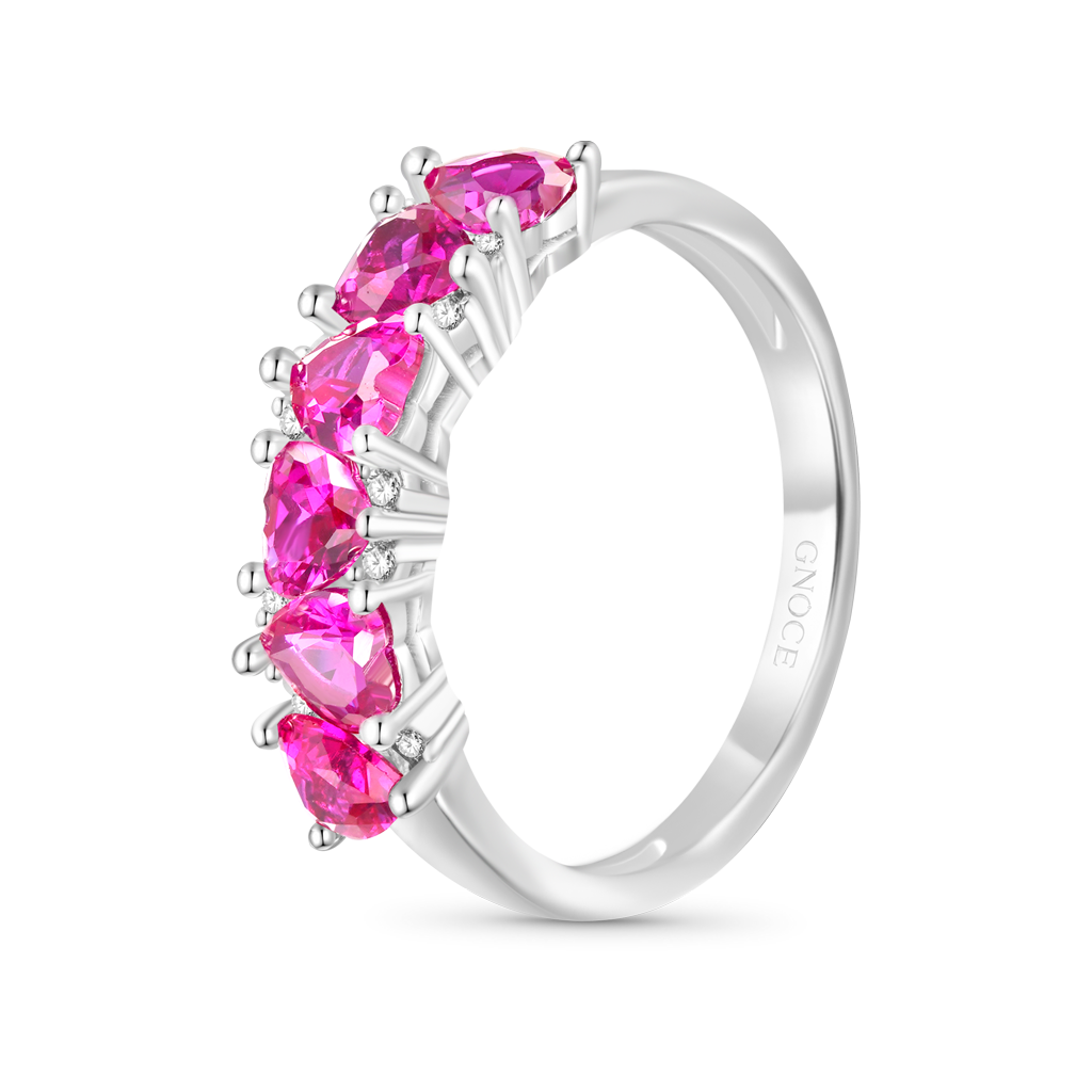 Heart Shape Pink Band Ring image number 1
