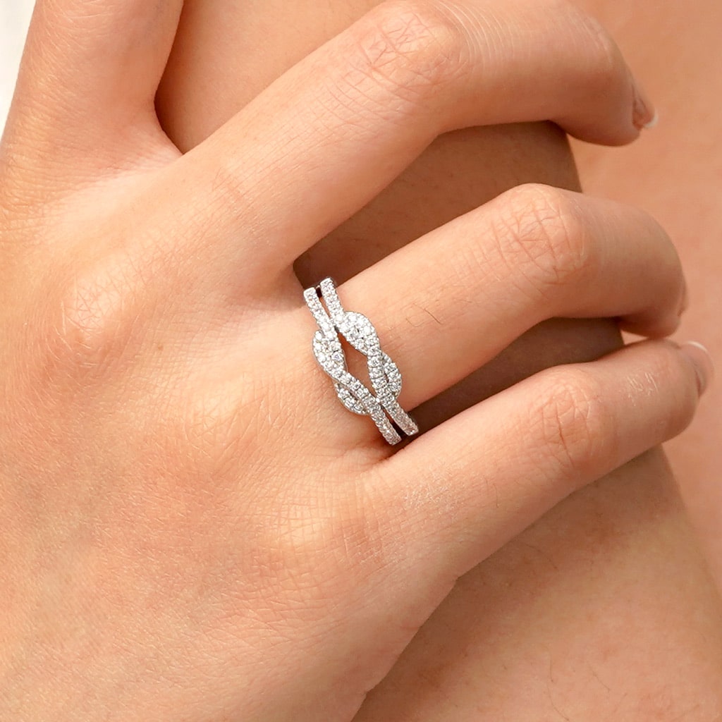 Infinite Pave White CZ Ring image number 4