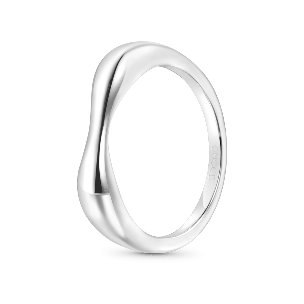 Curved Notched Band Ring image number 1