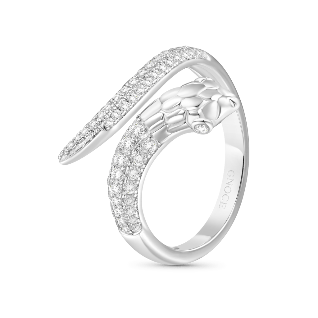 Pave White CZ Snake Ring image number 1