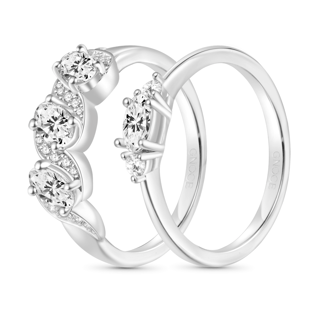 White Diamond Stackable Ring image number 1