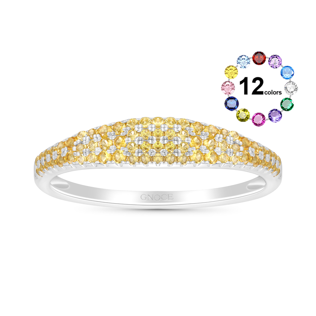 Yellow Diamond Pave Band Ring image number 0