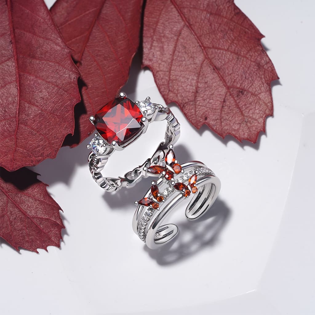 Curly Grass Square-cut Birthstone Ring image number 3