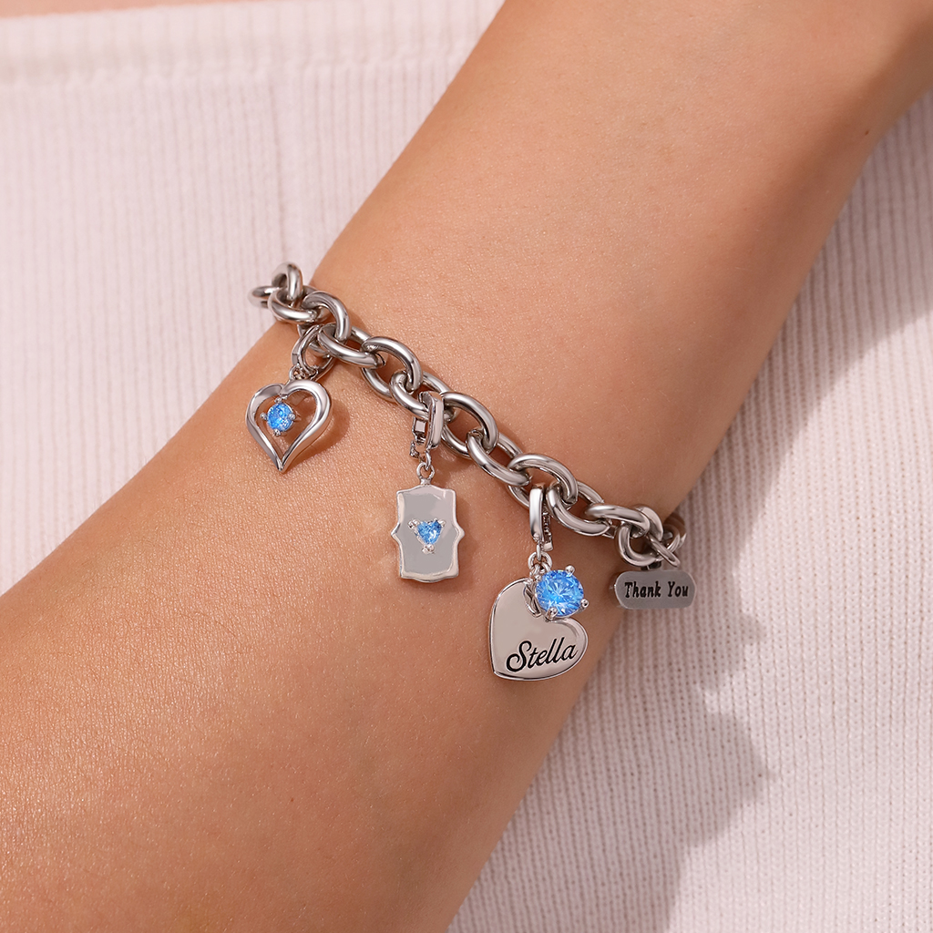 Heart Engravable Clasp Clusters Charm image number 5