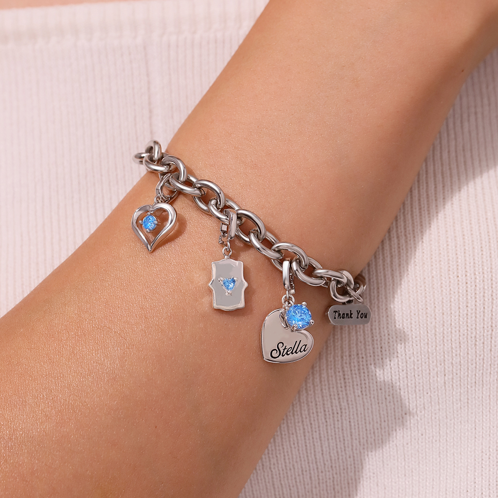 Heart Engravable Clasp Clusters Charm image number 5