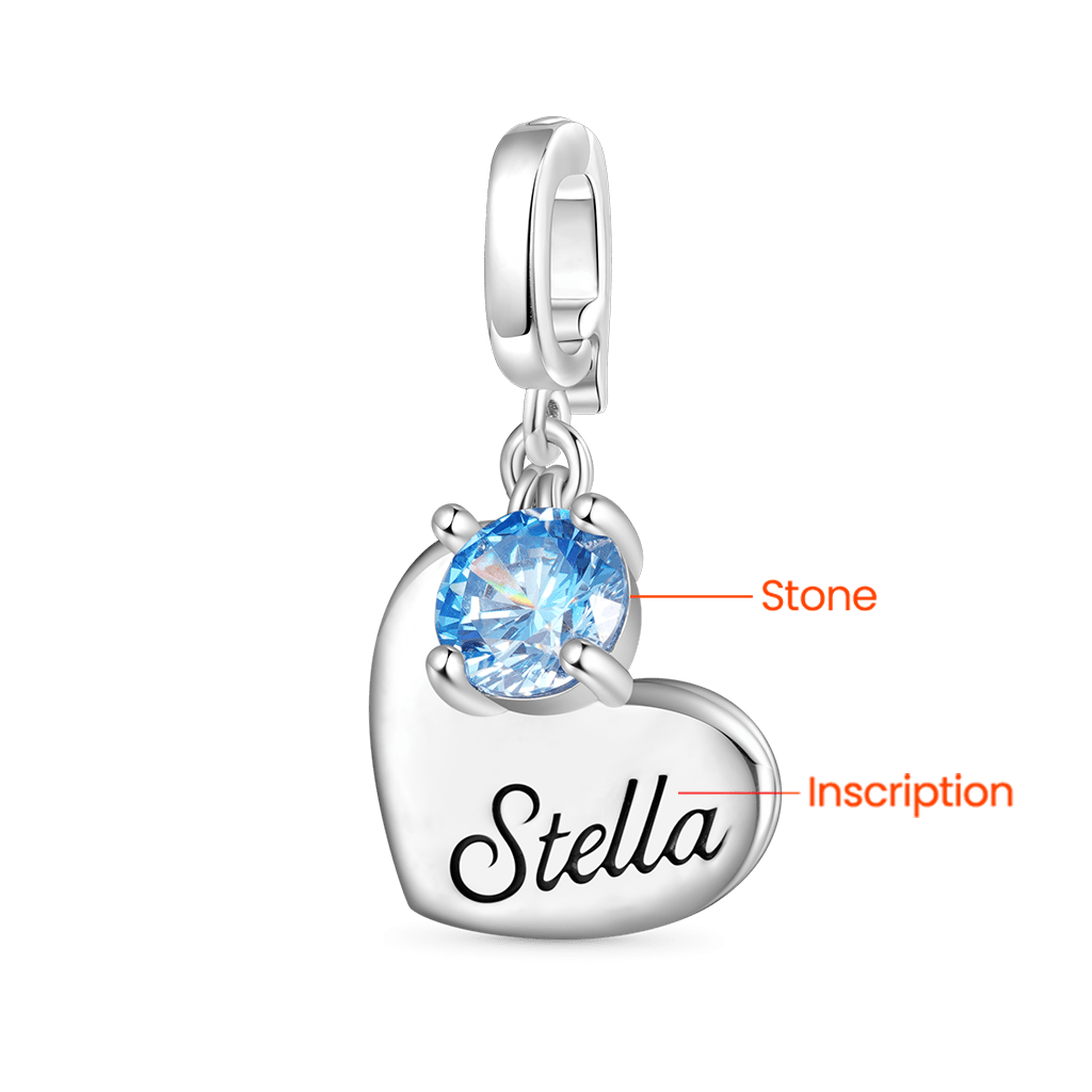 Heart Engravable Clasp Clusters Charm image number 1