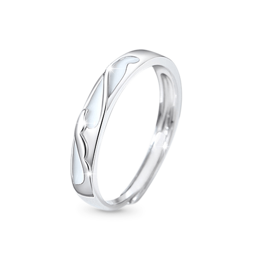 Glowing Band Moonstone Couple Rings image number 2