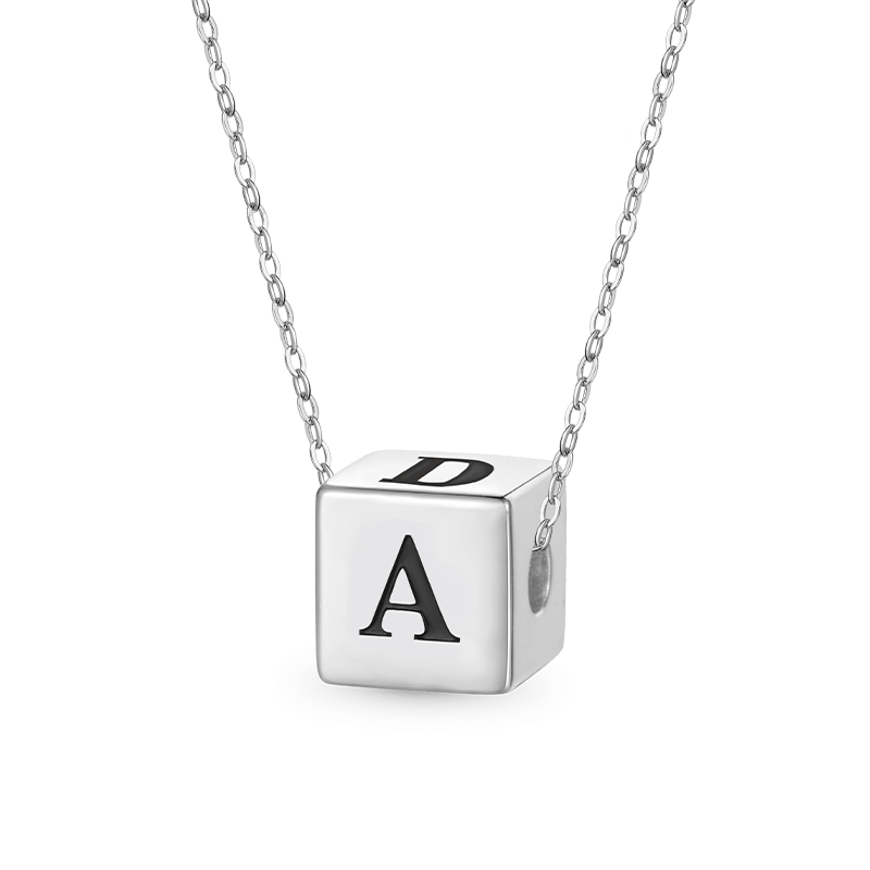 Engravable Cube Necklace image number 0