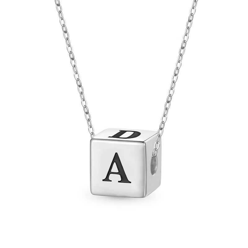 Engravable Cube Necklace image number 0