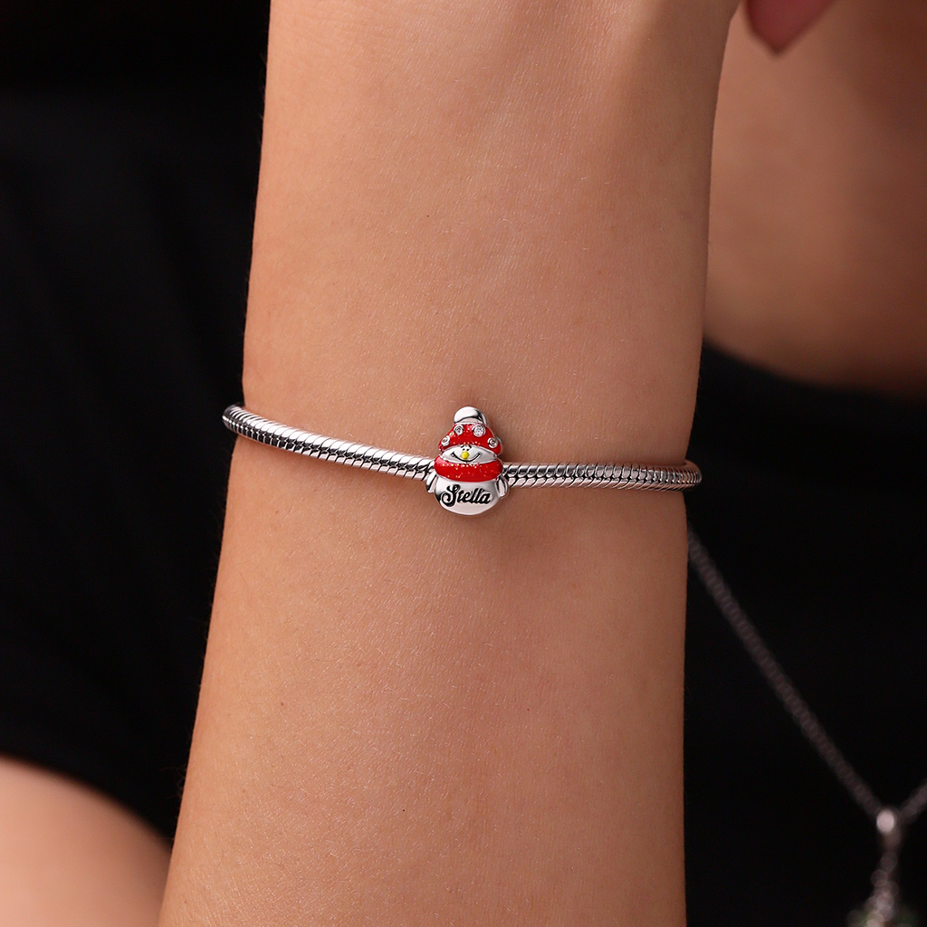 Christmas Snowman Wearing Scarf Charm image number 5