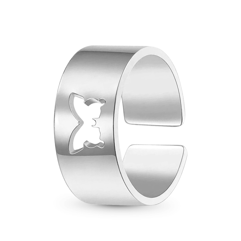 Butterfly Adjustable Couple Rings image number 1
