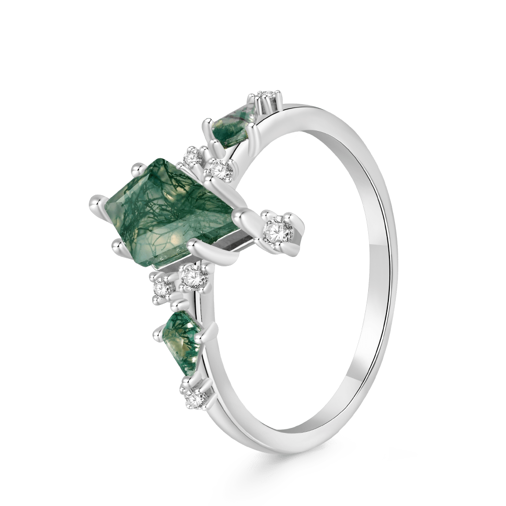 Moss Agate Kite-shape Ring image number 1