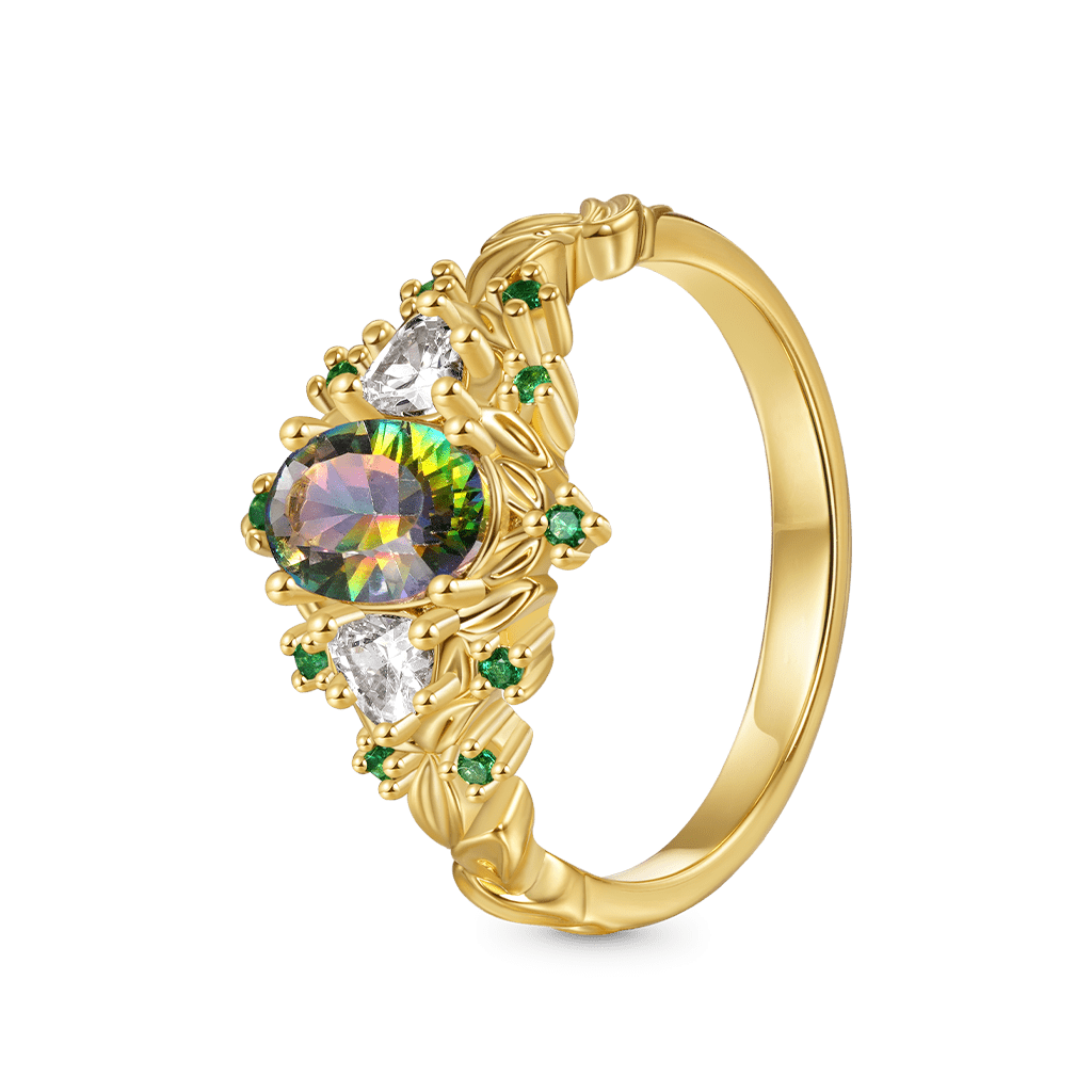 Secret Garden Teal Oval Ring image number 1