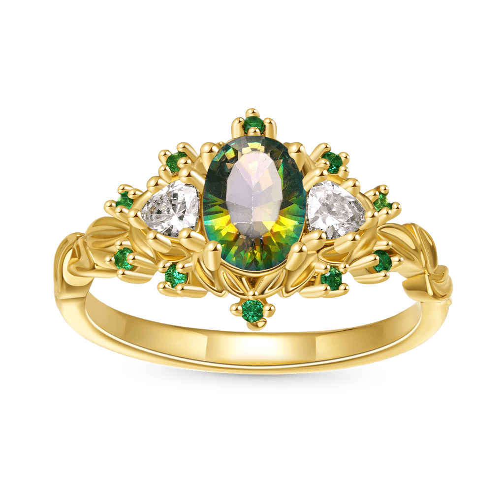 Secret Garden Teal Oval Ring image number 0