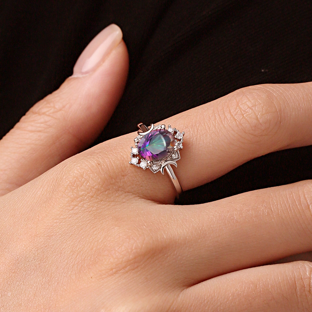 Mystic Colorful Moon Ring image number 4