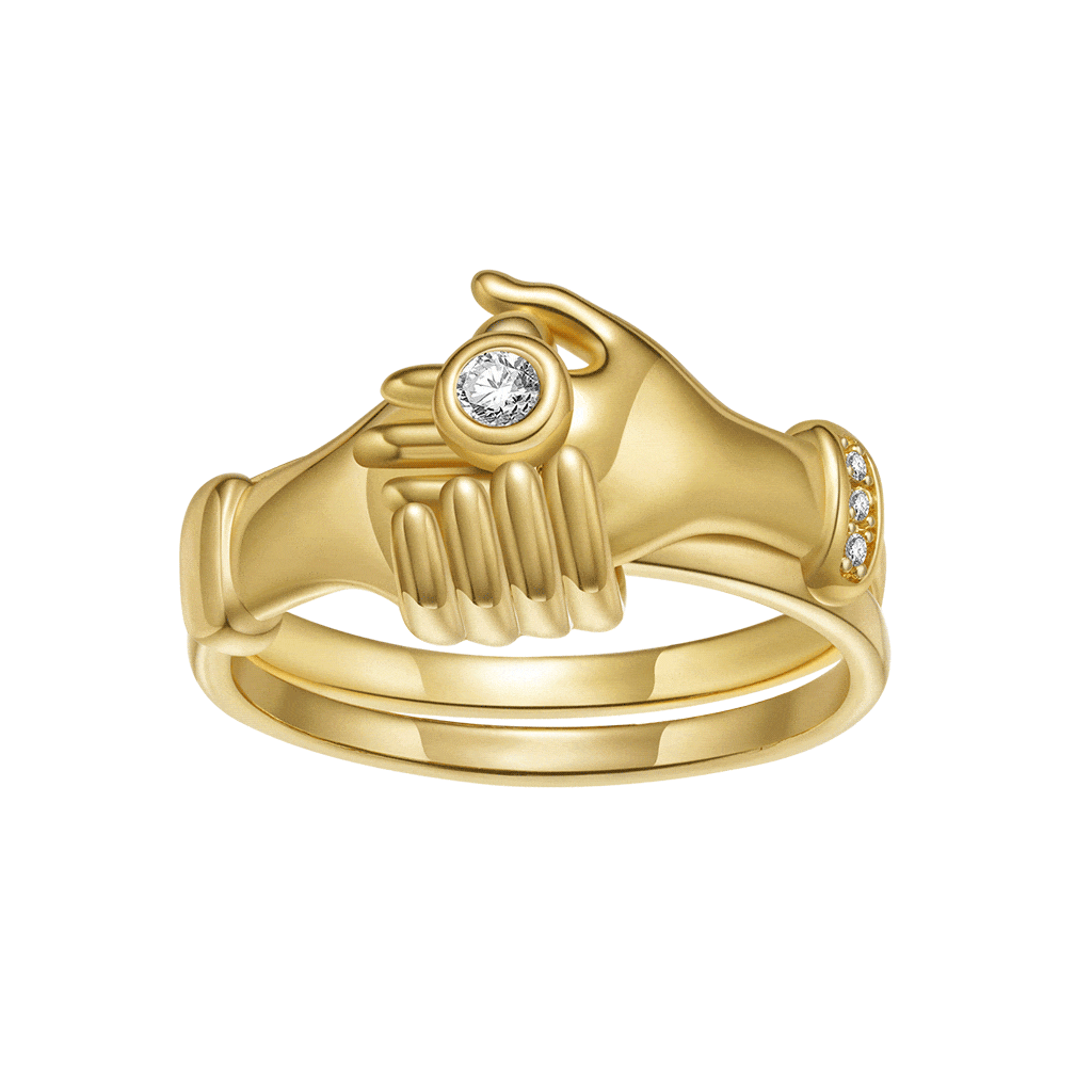 Hug Hand Stackable Ring image number 0