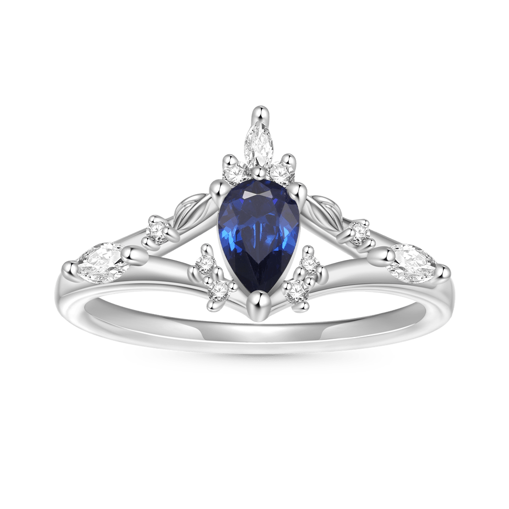 Sapphire Twist Leaf Ring image number 0