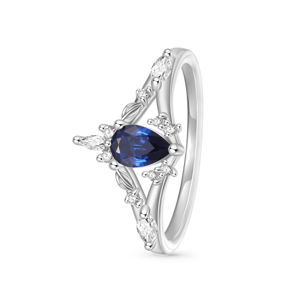 Sapphire Twist Leaf Ring image number 1