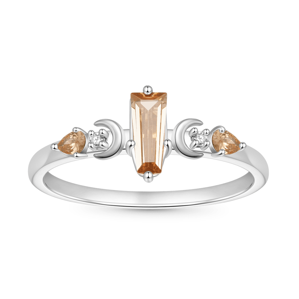 Trapezoidal-cut Citrine Women's Ring image number 0