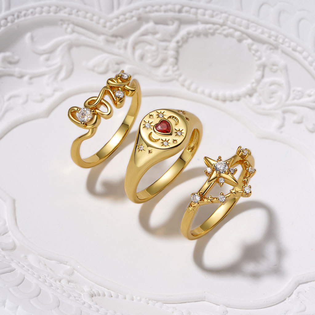 18K Gold Plated Astra Diamond Ring image number 2