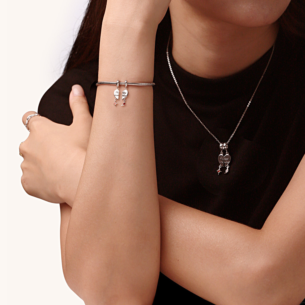 Love Engravable Name Double Pendant image number 4