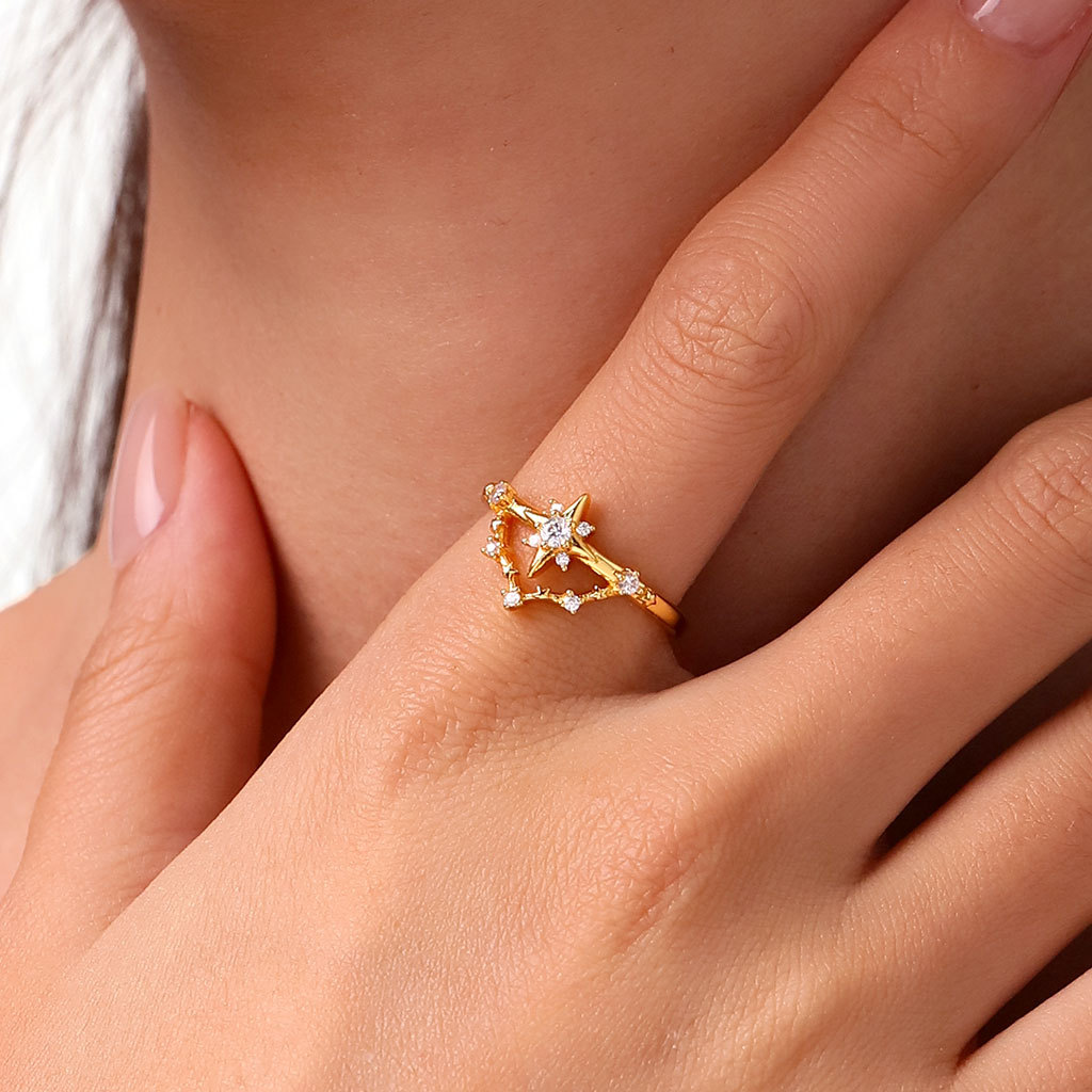 18K Gold Plated Astra Diamond Ring image number 4