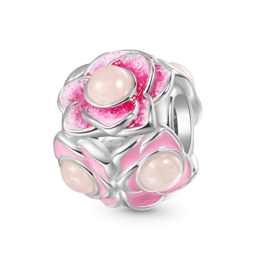 Pink Flower Ball Charm image number 1