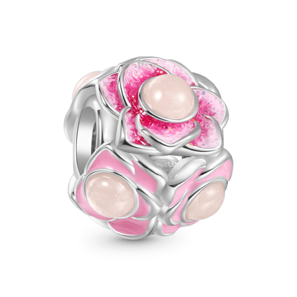 Pink Flower Ball Charm image number 2